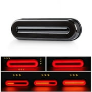 LED Motorcycle Tail Light Bar with Running Brake Stop Turn Signal for ATV UTV - Flowing Design,62 LEDs
